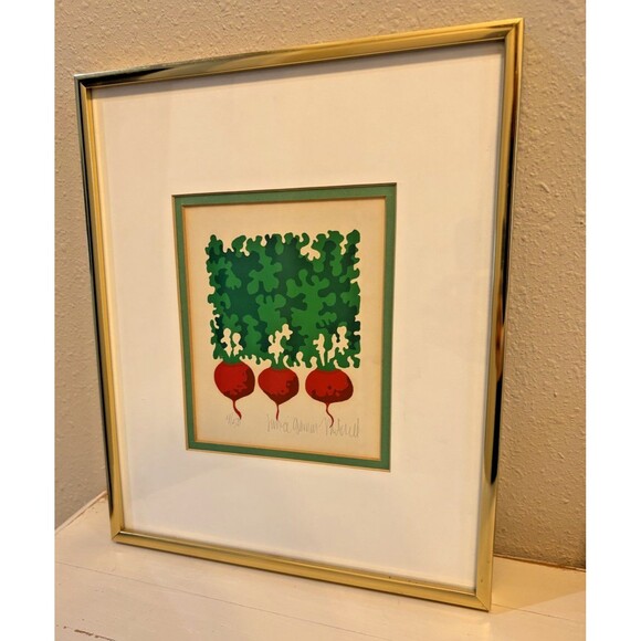 Vintage Janice Garnon Mitchell Original Print Radishes Numbered and Signed - Picture 1 of 11